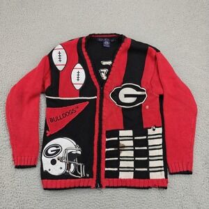 Vintage Georgia Bulldogs Sweater Womens Small Red Black NCAA Football Birch Bros